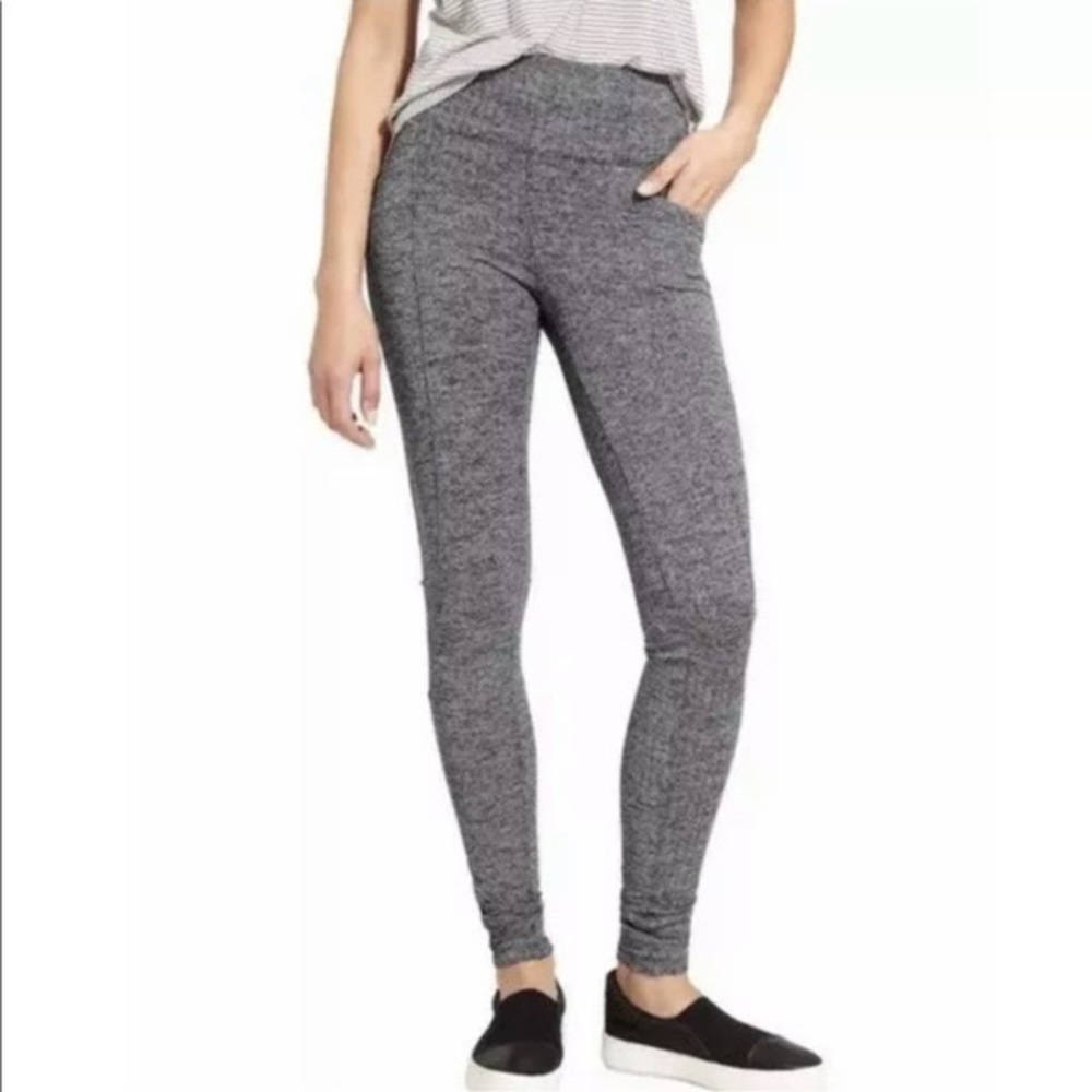 Athleta Hi-Rise Herringbone Metro Gray Leggings ~ Size Small ~ NWOT ~ 73371